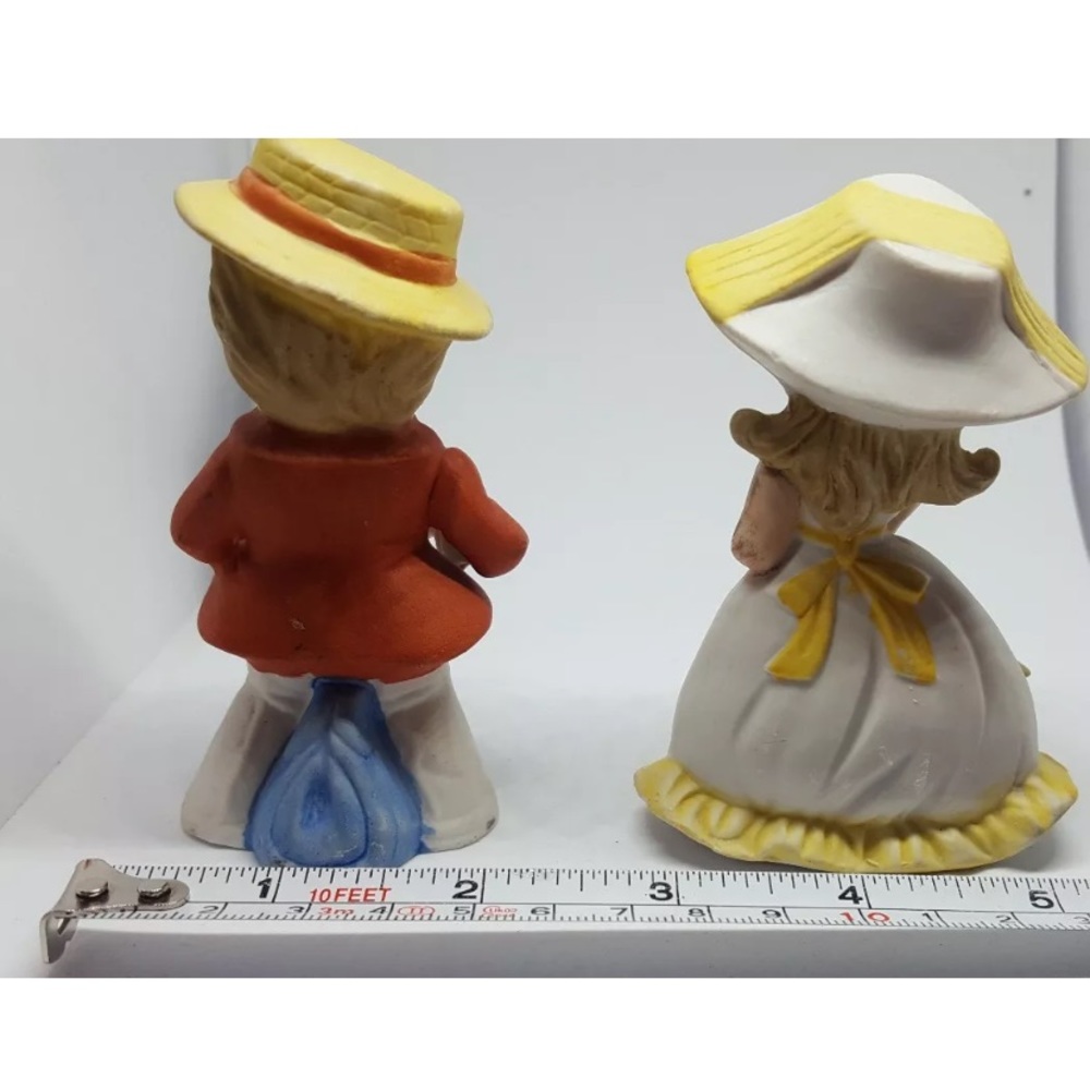 PAIR OF CERAMIC FIGURINES BOY AND GIRL 1 chipped - Picture 11 of 13